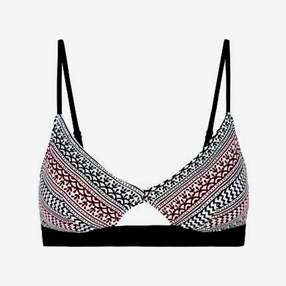 Tigerlily. Inle Bikini Peek-Boo-Top. Size 8.
